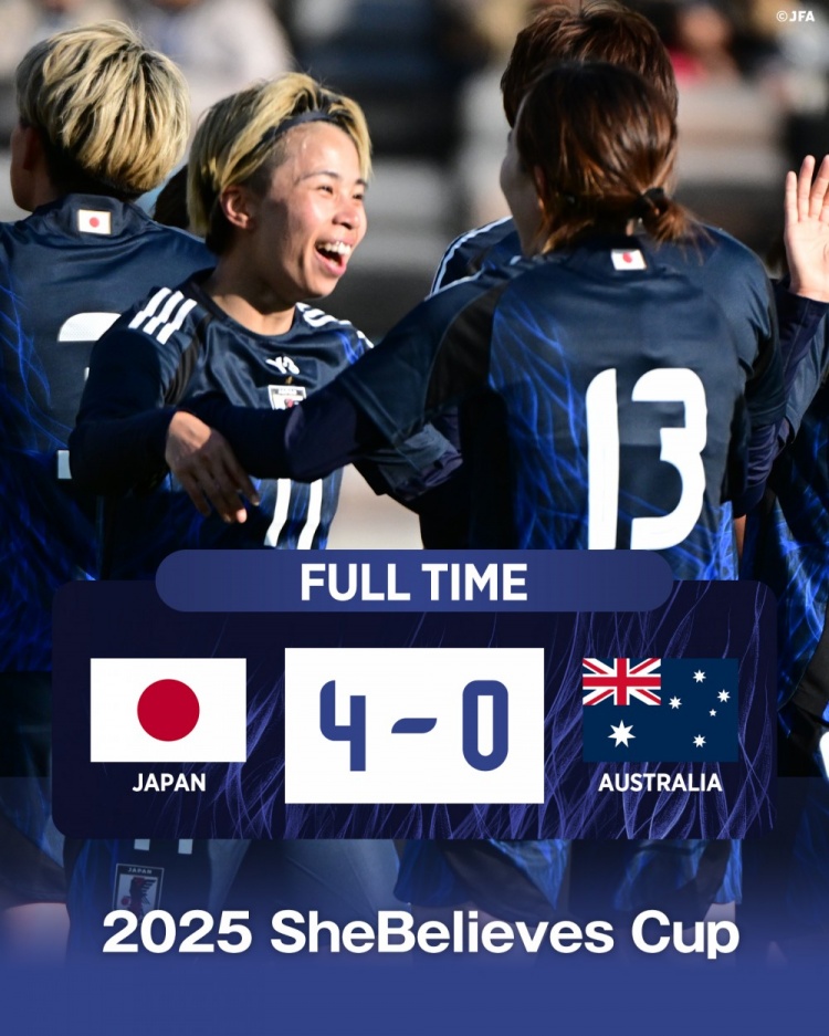 熱身賽日本女足4-0澳大利亞女足，田中美南2射1傳&長谷川唯任隊長
