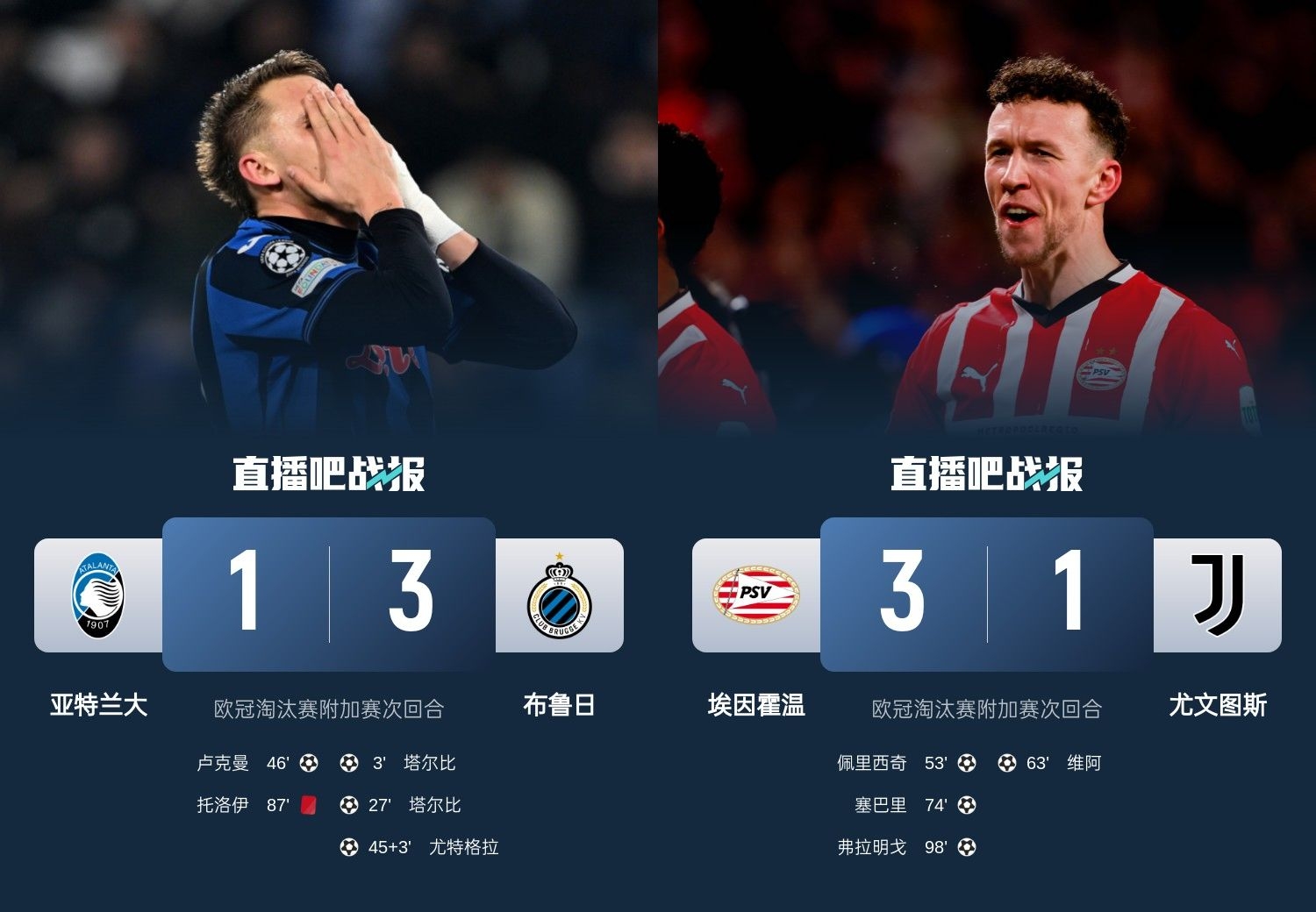 真是意甲拉垮？PSV淘汰尤文后3連敗，布魯日爆冷真藍黑后1勝難求